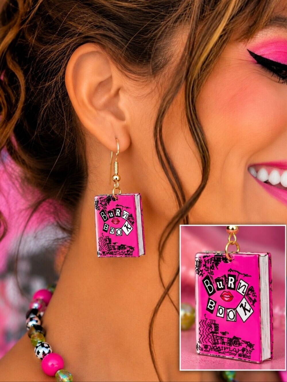 MODCLOTH ACRYLIC MEAN GIRLS BURN BOOK EARRINGS 2